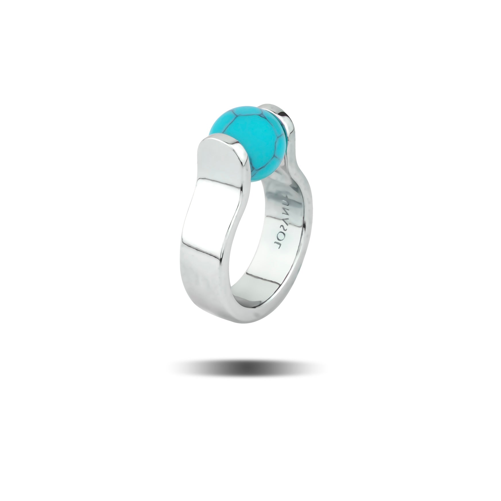 Vue secondaire, bijou en argent 925 avec pierre interchangeable, profil bague 1