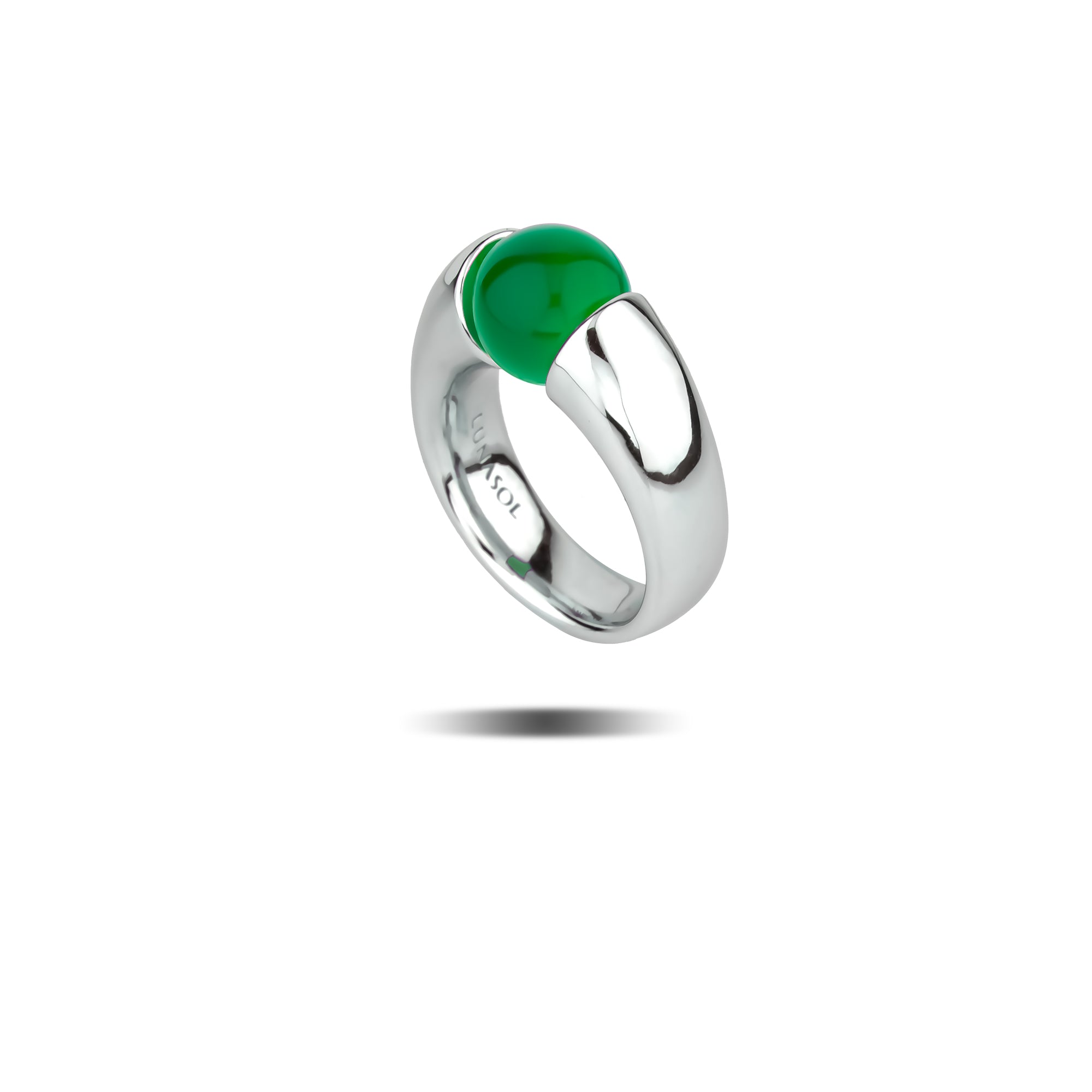 Vue secondaire, bijou en argent 925 avec pierre interchangeable, profil bague 7