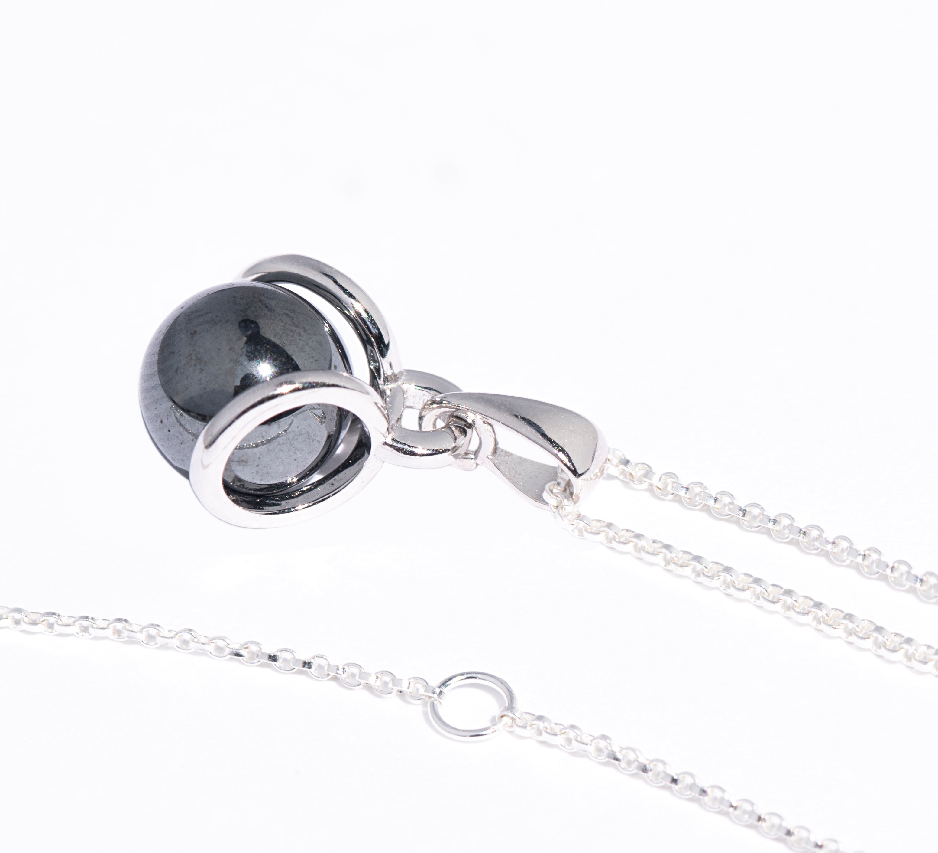 Vue secondaire, bijou en argent 925 avec pierre interchangeable, profil collier 2