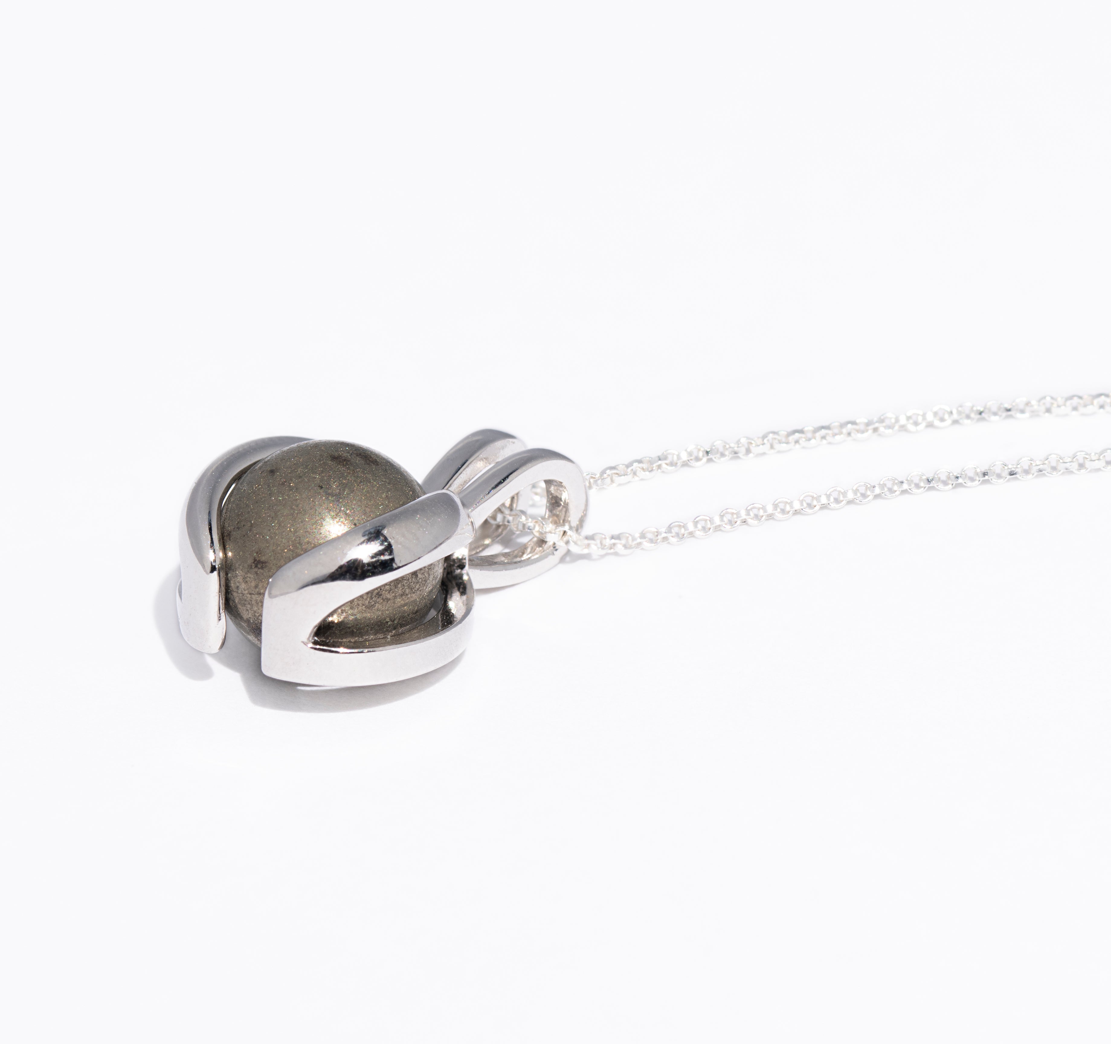 Vue secondaire, bijou en argent 925 avec pierre interchangeable, collier profil 3