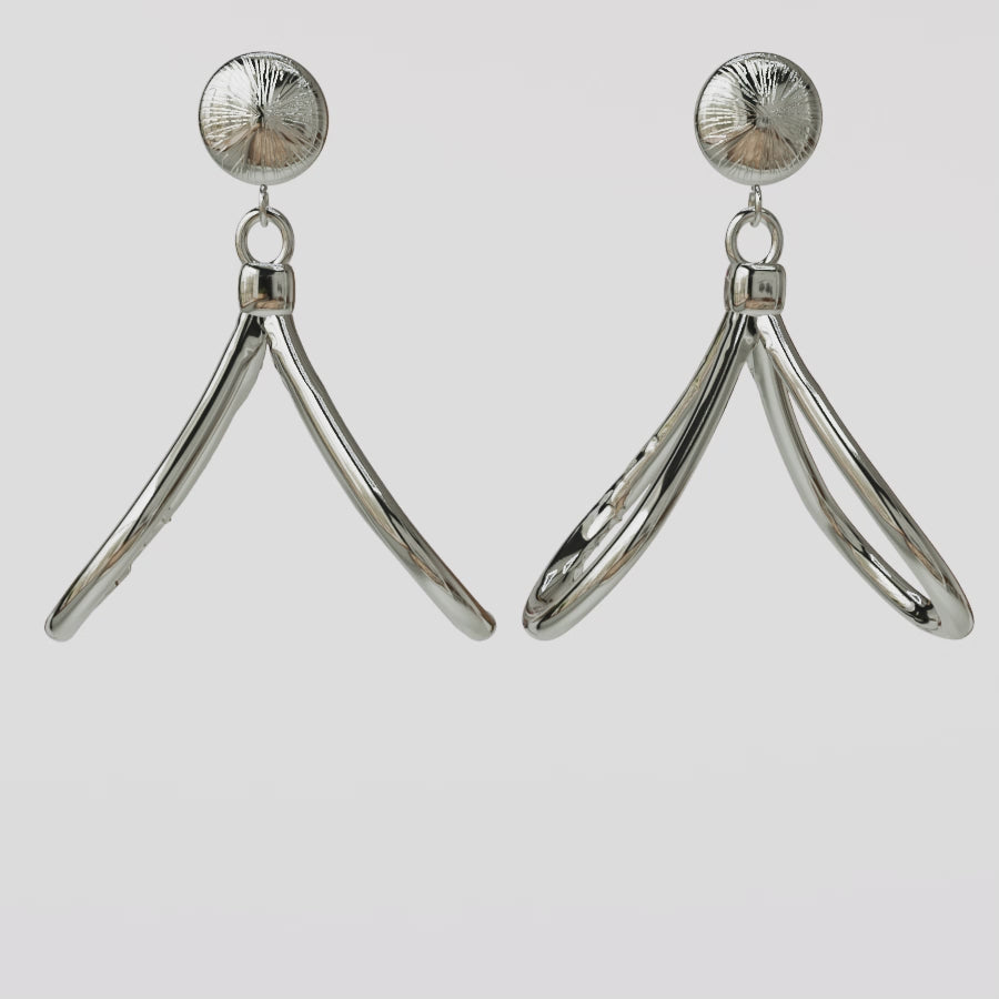Vidéo 3d, bijou en argent 925 avec pierre interchangeable, boucles fuchsia