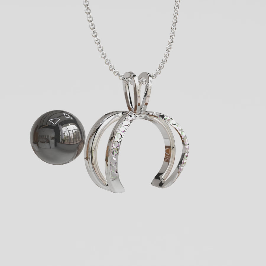 Vidéo 3d, bijou en argent 925 avec pierre interchangeable, collier prestige