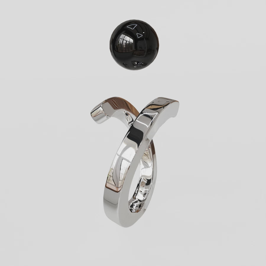 Vidéo 3d, bijou en argent 925 avec pierre interchangeable, bague déviée