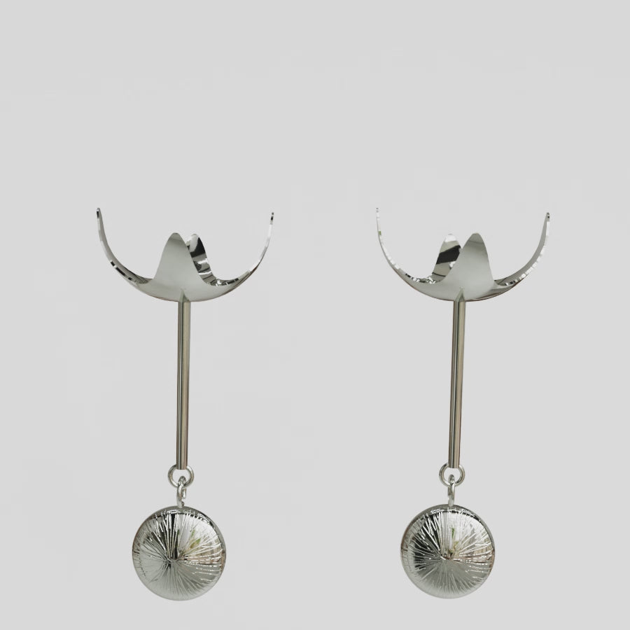 Vidéo 3d, bijou en argent 925 avec pierre interchangeable, boucles campanas