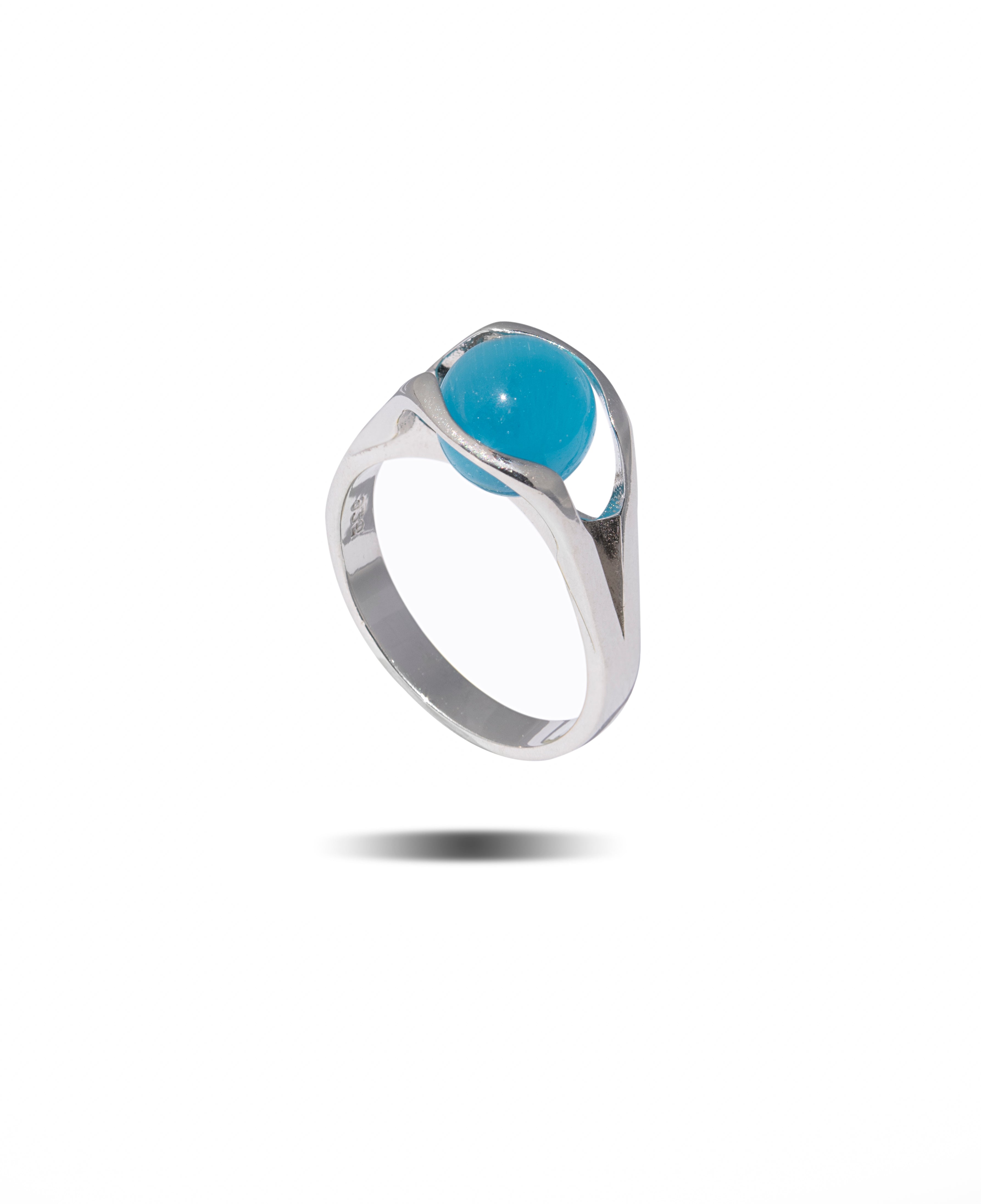 Vue secondaire, bijou en argent 925 avec pierre interchangeable, profil bague 4