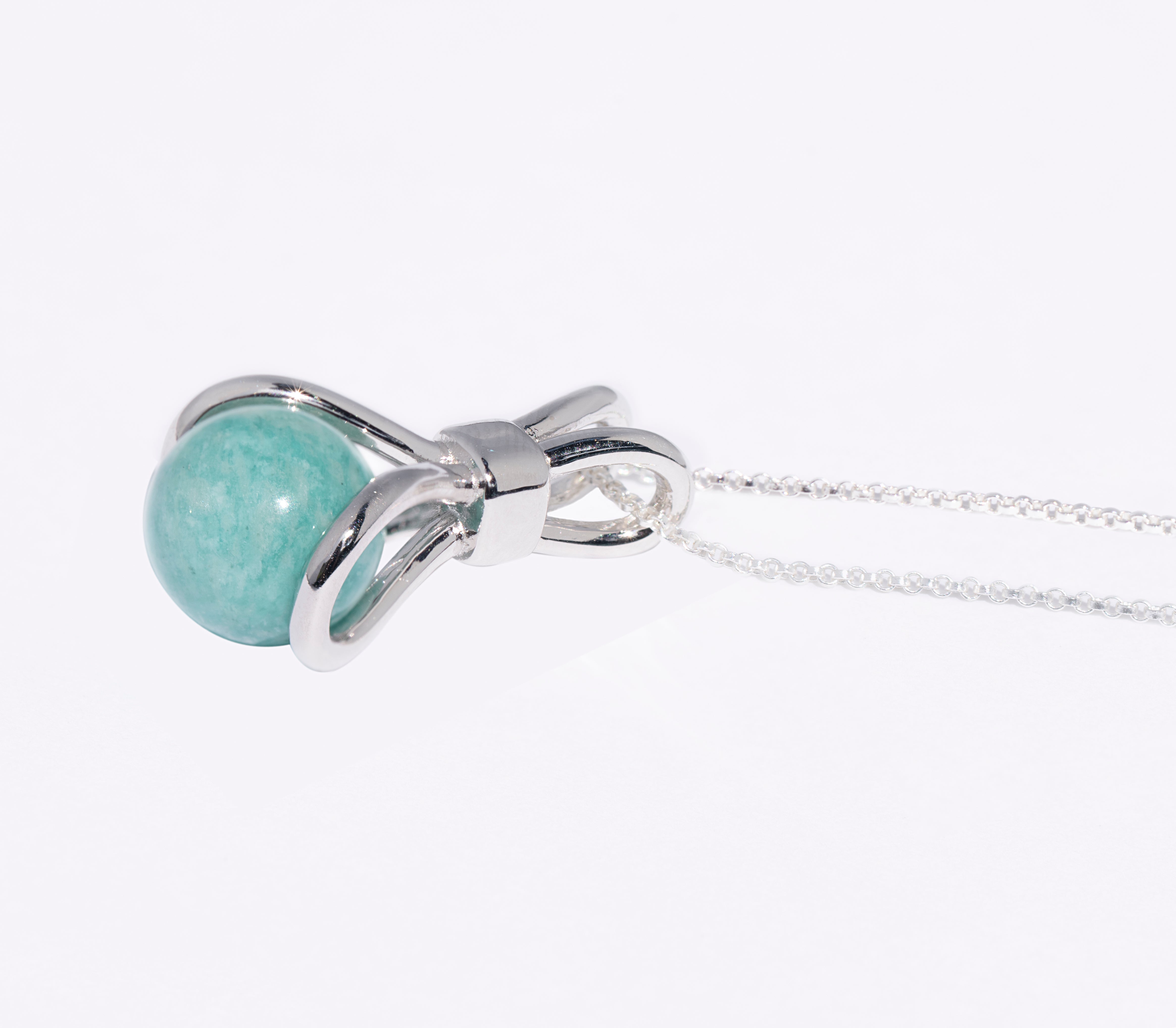 Vue secondaire, bijou en argent 925 avec pierre interchangeable, collier profil 1